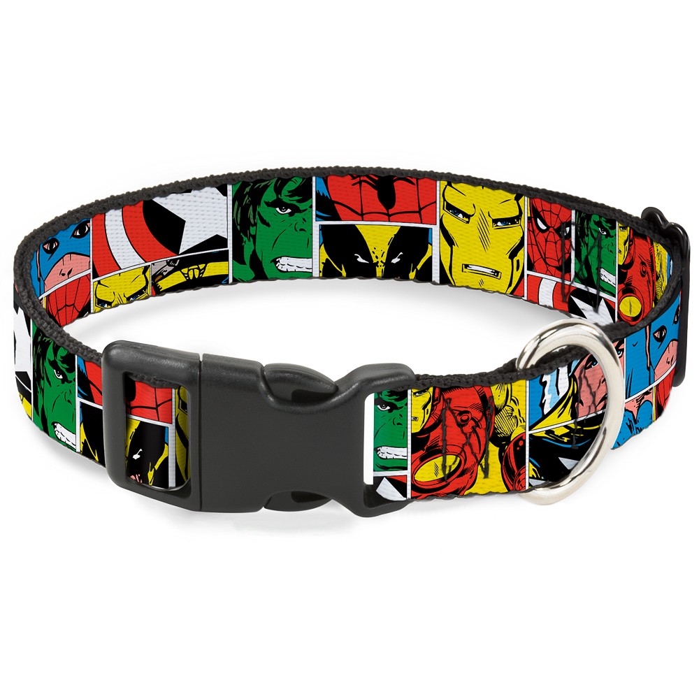 Plastic Clip Collar Marvel Superhero Comic Blocks Small 9.5-13"