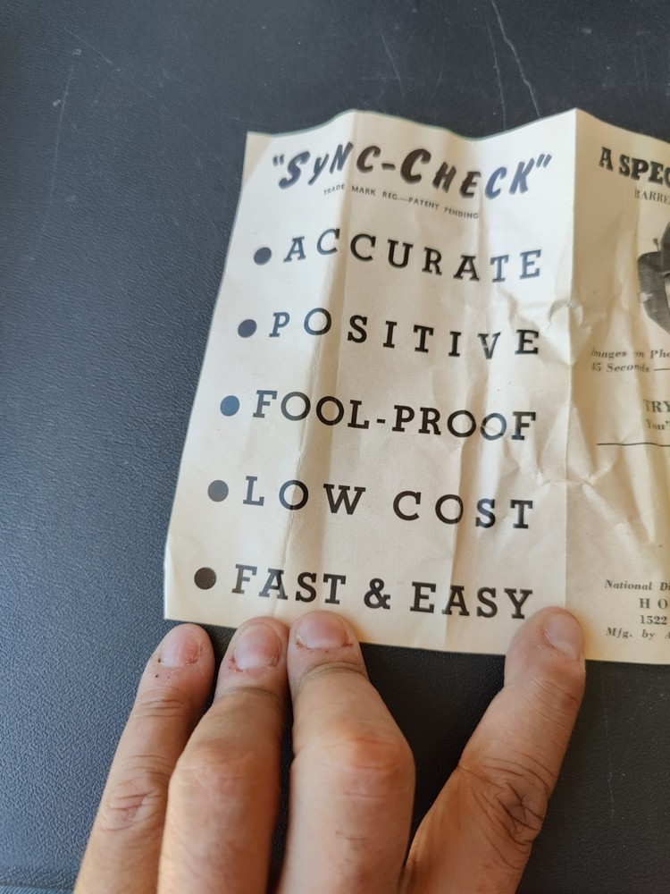 Vintage 1946 Al Norris Co Sync-Check Same As A Flash-O-Graph