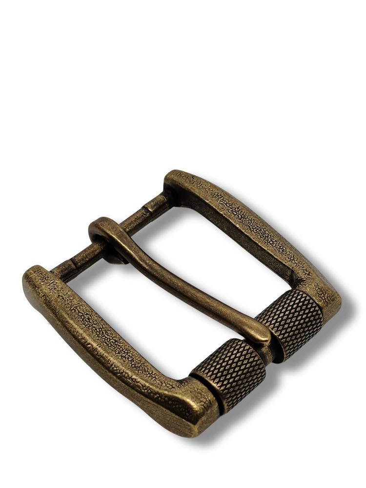 Single Prong Solid Brass Roller Replacement Belt Buckle, Antique Brass Finish...
