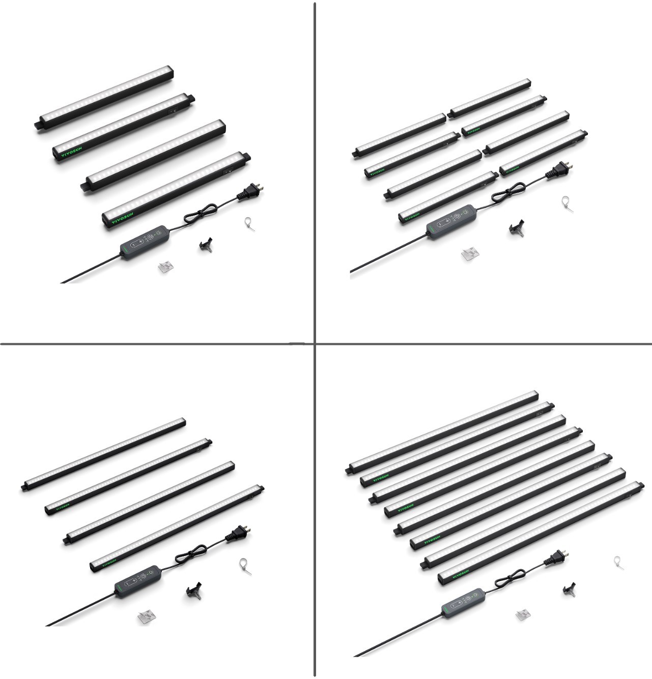 VIVOSUN T5 LED Grow Light Bar 5000K Full Spectrum w/ Dimming Timer Controller