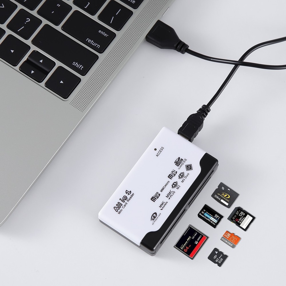 Six-In-One USB 2.0 Memory Card Reader Adapter Support TF CF SD Mini SD MMC MS XD