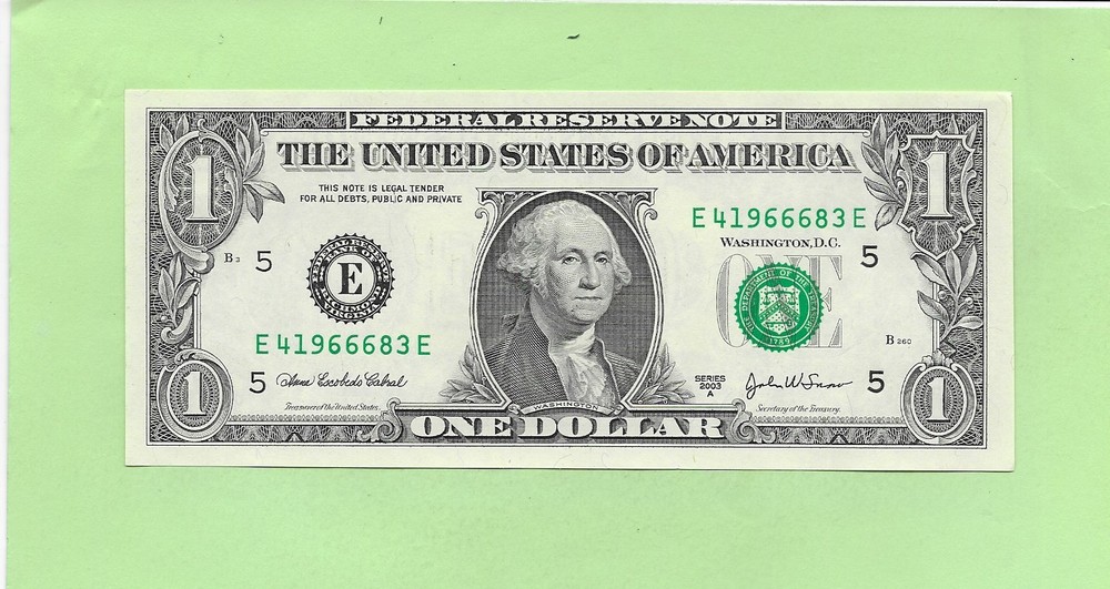 2003A ..UNCIRC $1  E 4196 6683 E  .... 2003A $1  E-E      NICE NOTE        FRN