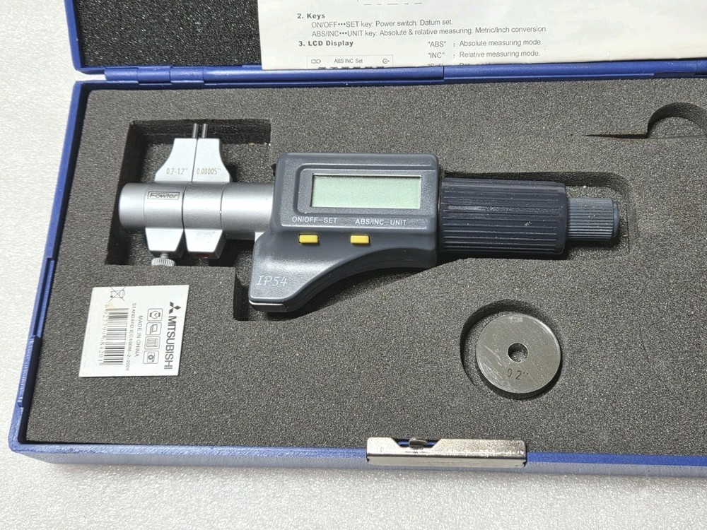 Fowler 54-860-275-0 Electronic IP54 Inside Micrometer, Range 0.2"-1.2" ☆Nice☆