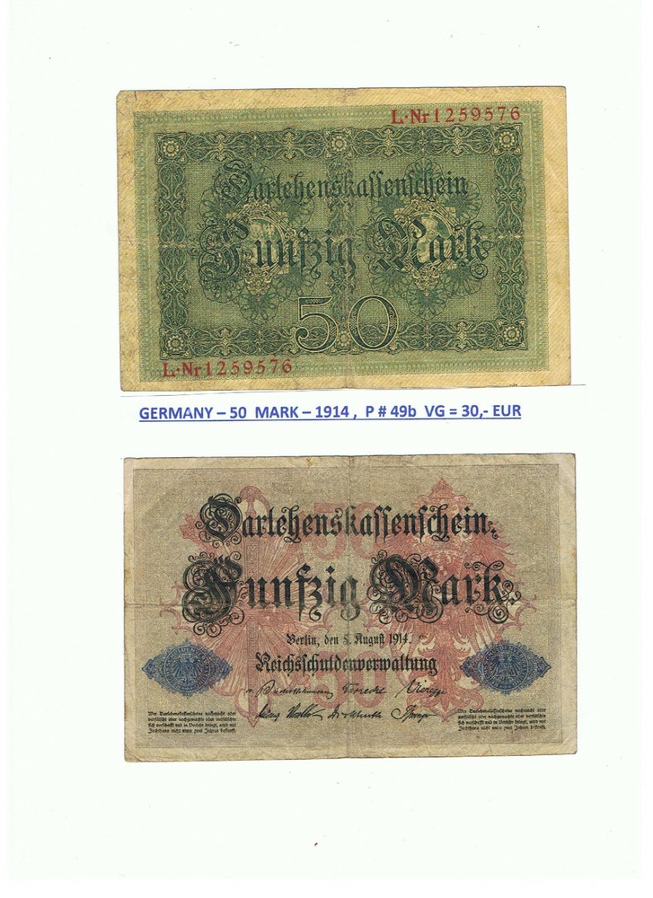 GERMANY 50 MARK 1914 P
