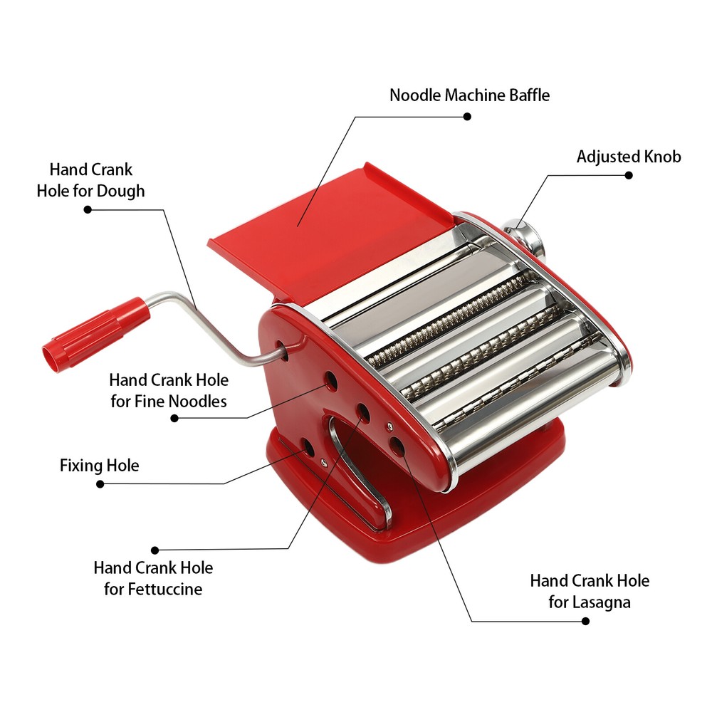 Pasta Maker Machine Adjustable Thickness Manual Pasta Making Machine 0.3mm-5mm