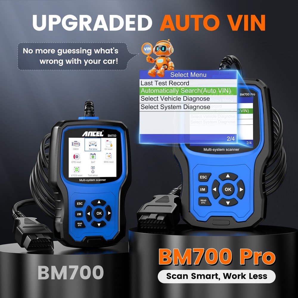ANCEL BM700 PRO for BMW Scanner Battery Registration Code Reader OBD Diagnostic