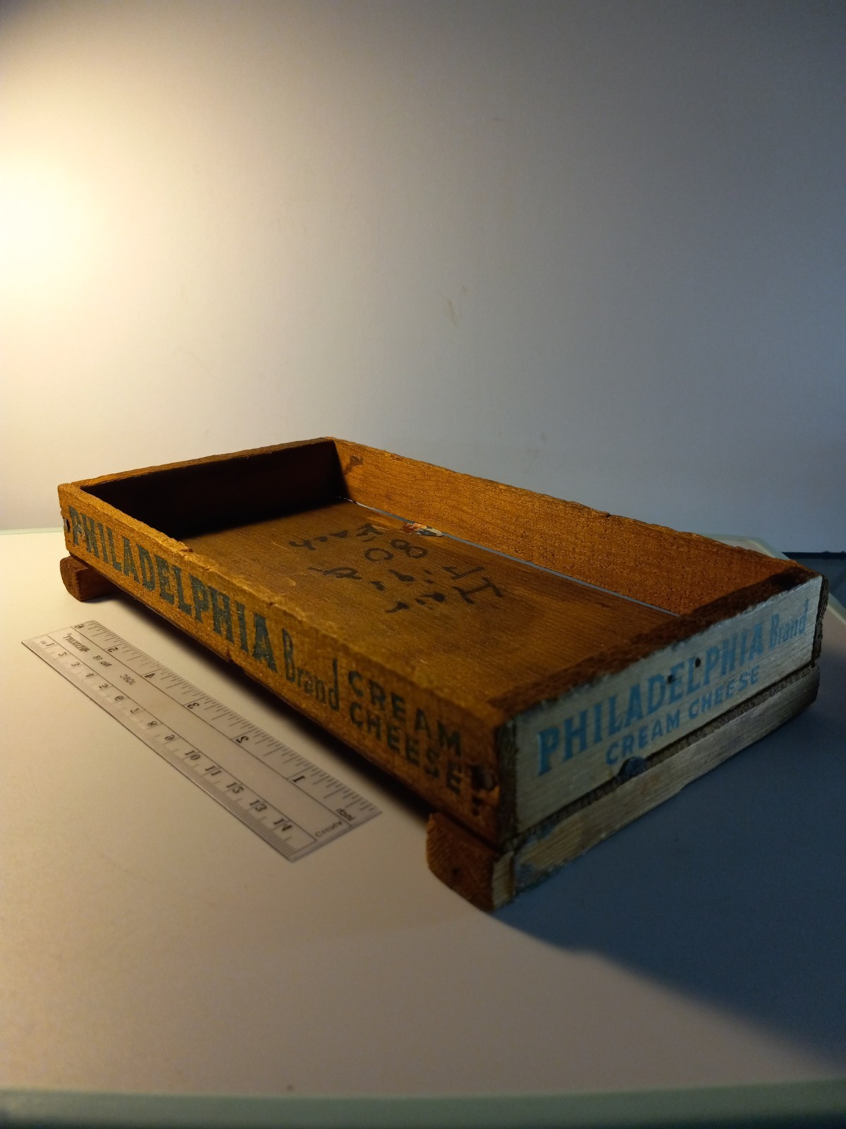 Antique Wood Cheese Box Philadelphia Cream Cheese