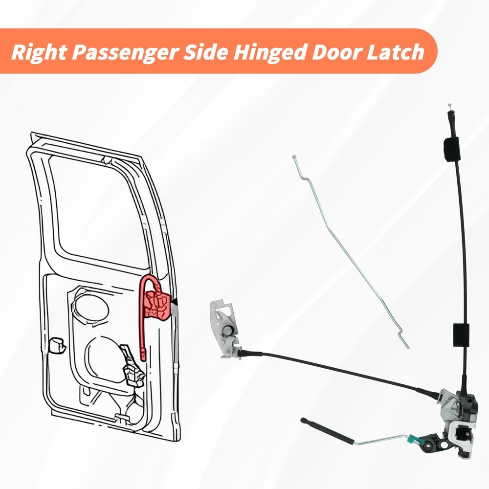 Blycorul Side Door Latch Assembly with Cable & Rod, Right
