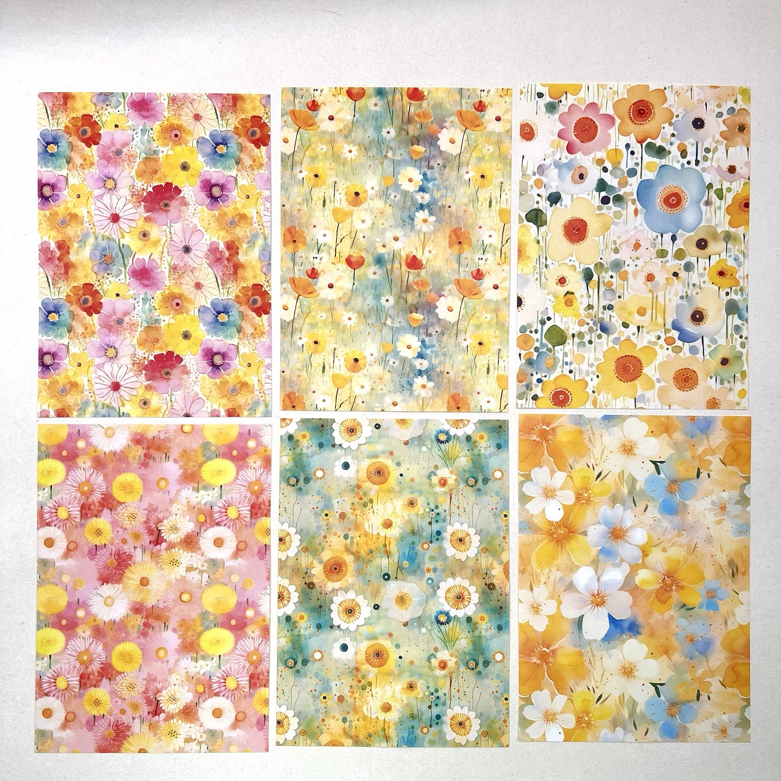 Colorful Spring Flower Paper Sheets Scrapbooking Junk Journals Collage