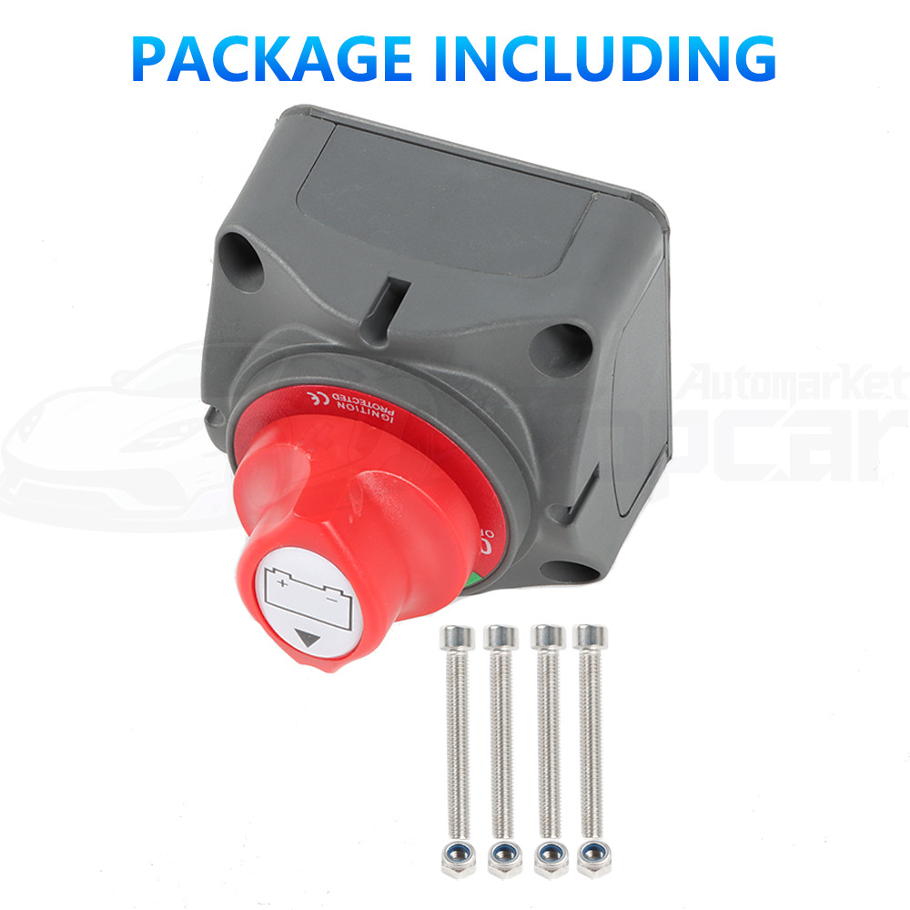 12V Battery Disconnect Rotary Switch Cut On/Off Set for Car RV SUV Marine Boat