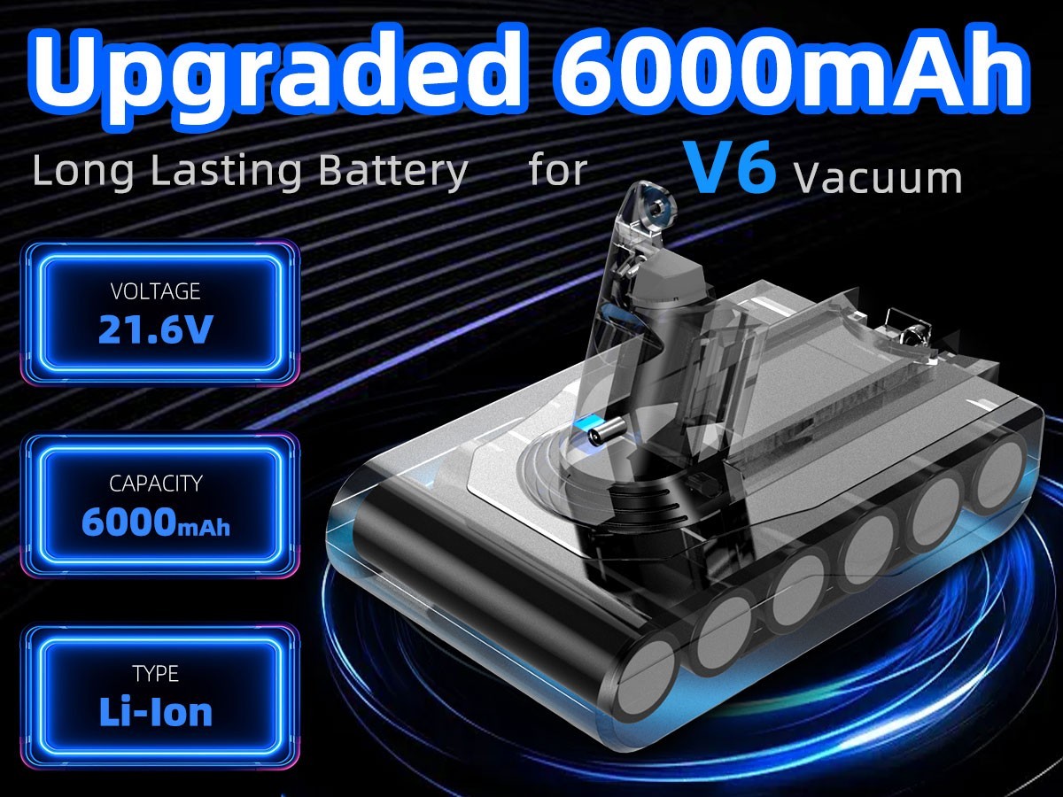6.0Ah Battery Replace For Dyson DC58 DC59 DC61 DC62 Animal V6 HEPA SV03 SV08 US
