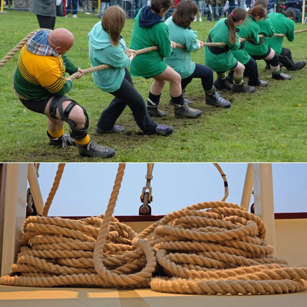 Twisted Manila 4 Strand Natural Fiber Cord Ropes Landscape Fitness Dock Decor