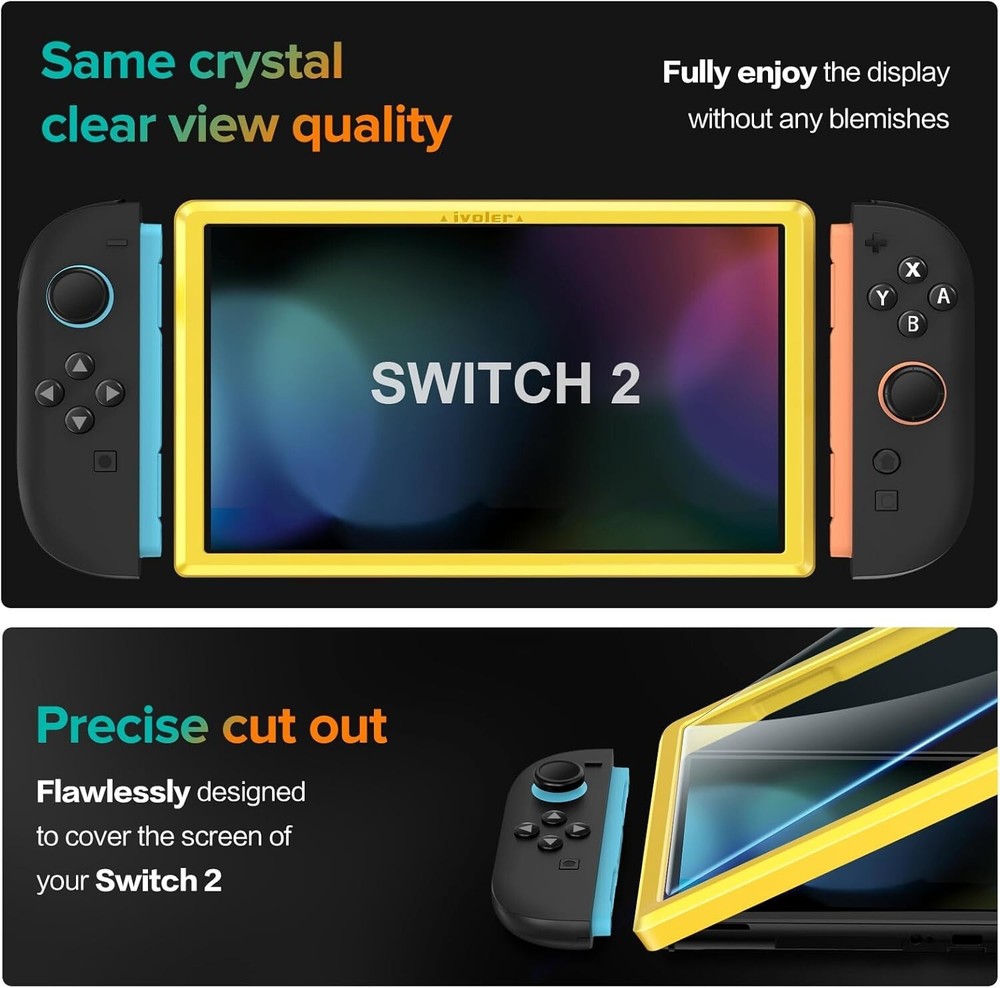 4-Pack Screen Protector for Nintendo Switch 2 Model 2025 with Alignment Frame