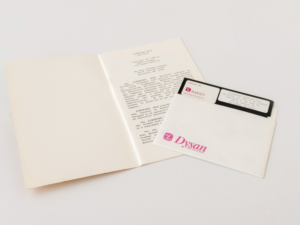 Elementary Math: Edu Disk - MUSE Software (The MUSE Co.) - 1980 / Apple II