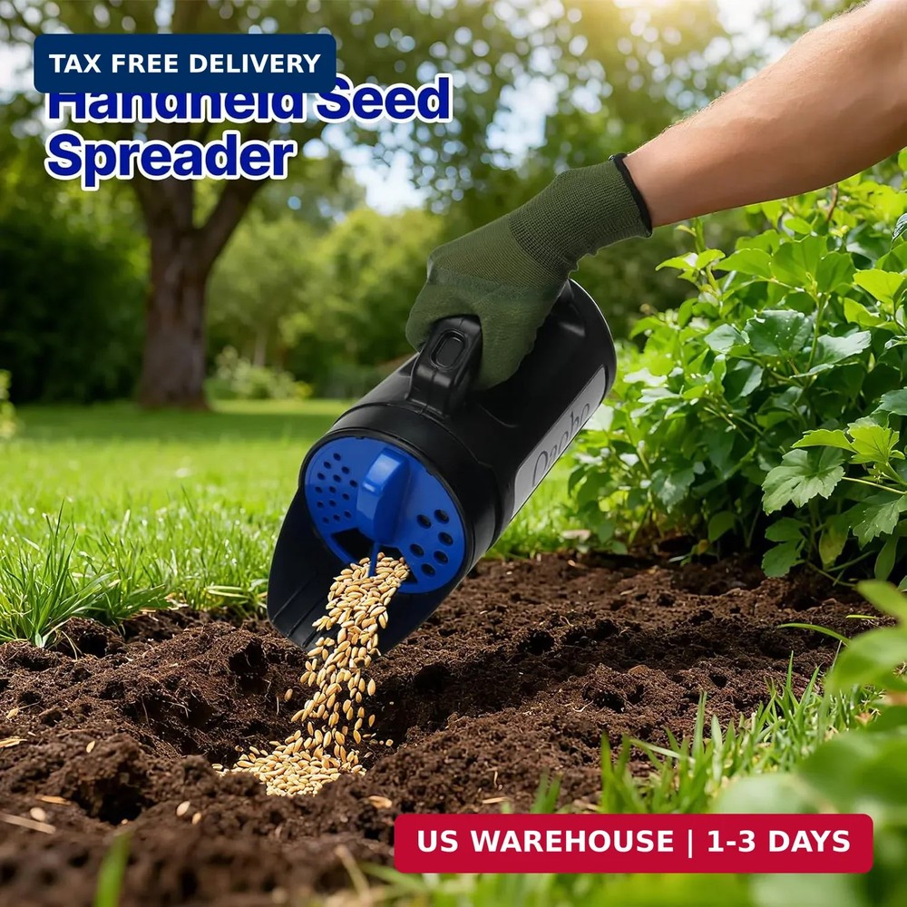 3-Adjustable-Setting Handheld Spreader, Multi-Use Lawn Spreaders for Fertilizer,