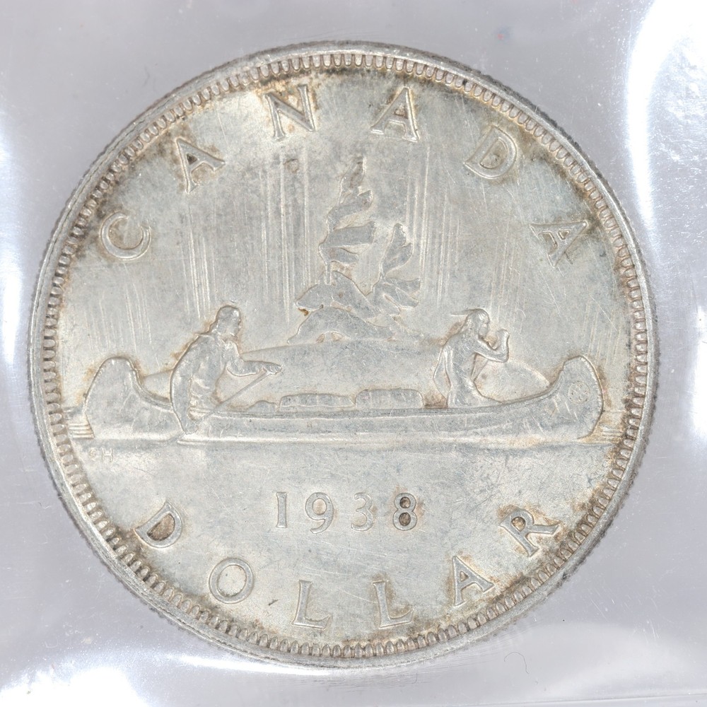 1938 Canada Silver Dollar ICCS AU55 - Key Date