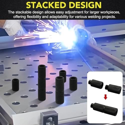 12 Pcs 5/8" x 2" Welding Table Locating Pins & Quick Setup Clamps - Stackable Ac