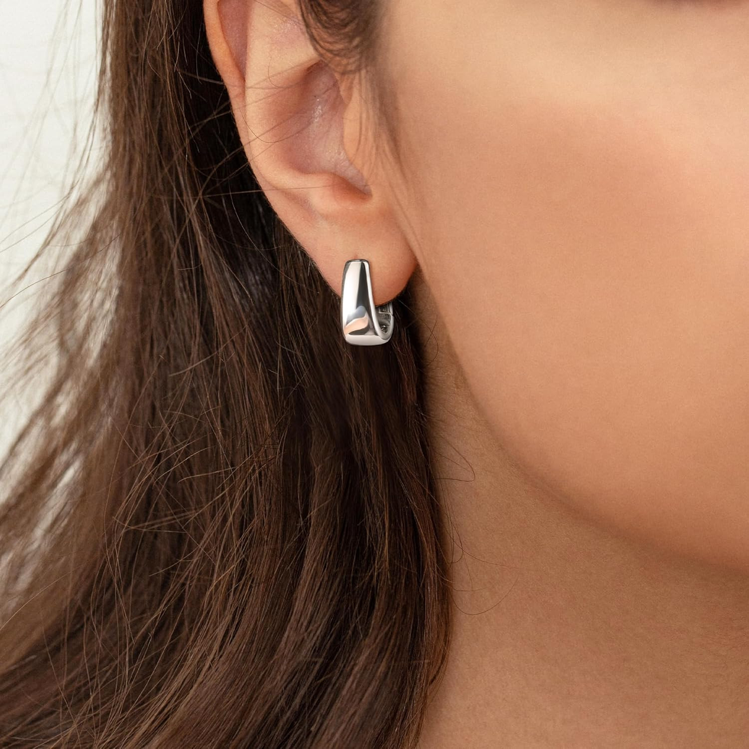 925 Sterling Silver Small Chunky Huggie Hoop Earrings