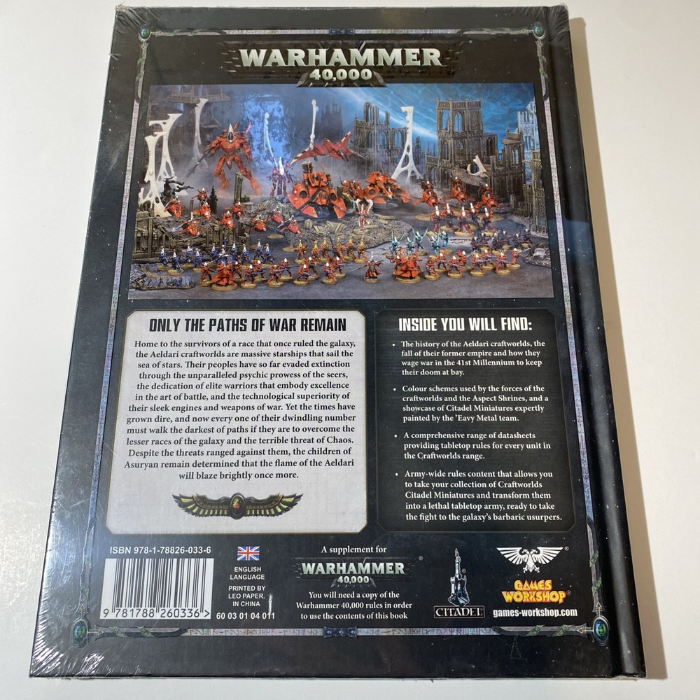 8th Edition Warhammer 40k Codex - Craftworlds Eldar Hardback - SEALED