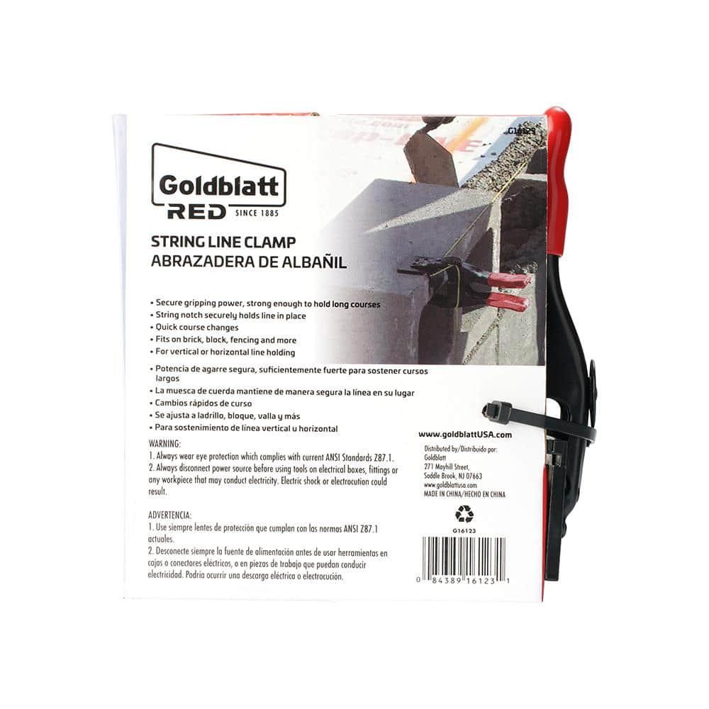 Goldblatt String Line Clamp 1-Pair Masonry Tool Quick One-Hand Use Durable Grip