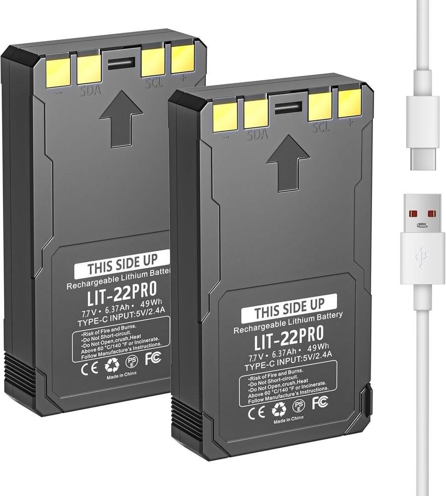 2-Pack Rechargeable LIT-22 Battery Compatible with Trail Camera Flex-Plus Flex-S