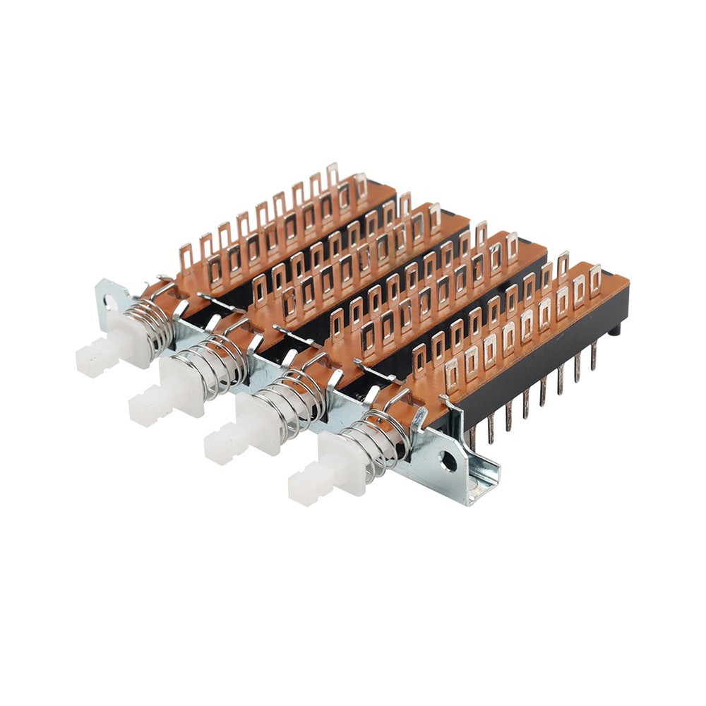 Interlock Push Button Switch Piano Type 18 Pin 4 Row