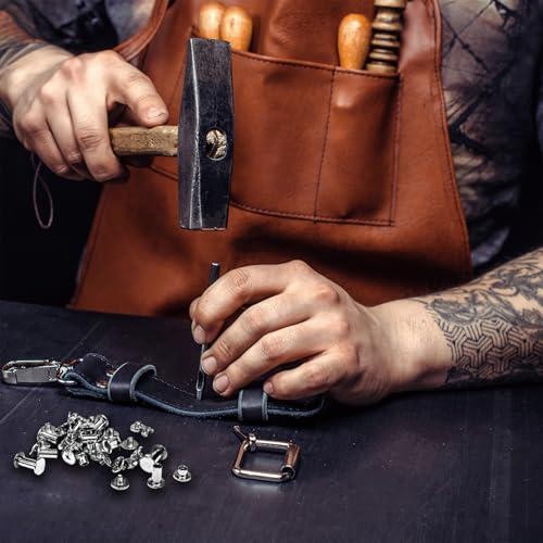 120 Sets Chicago Screws for Leather,Metal Repair Rivets Kit,Silver M5 Sizes