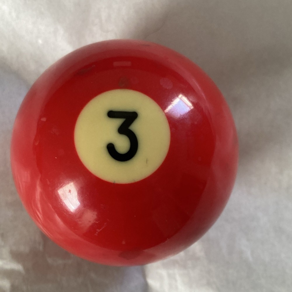 Red Number 3 Billiard Pool Ball. Aramith. Replacement