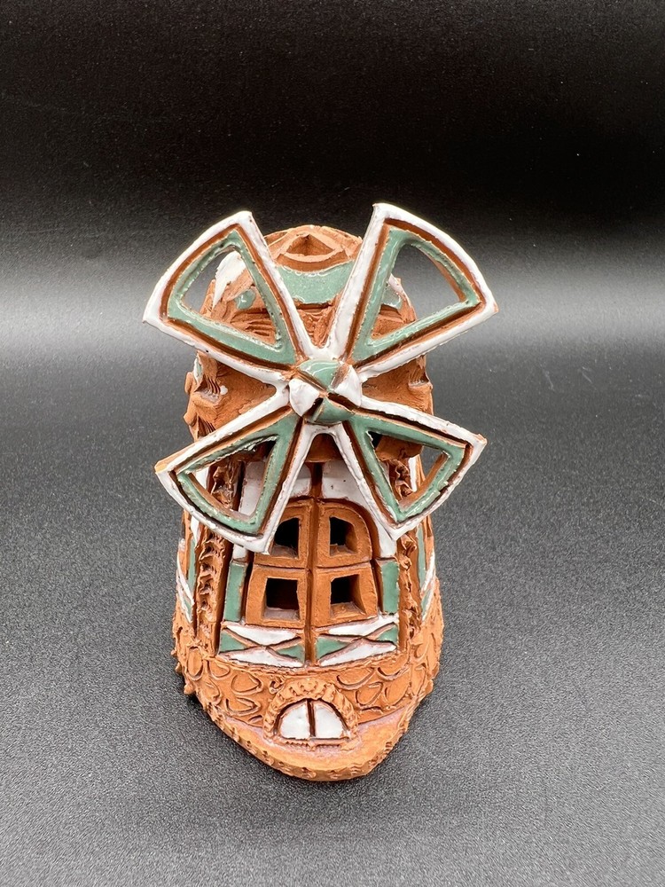 Hand Made Red Clay Windmill Incense Holder