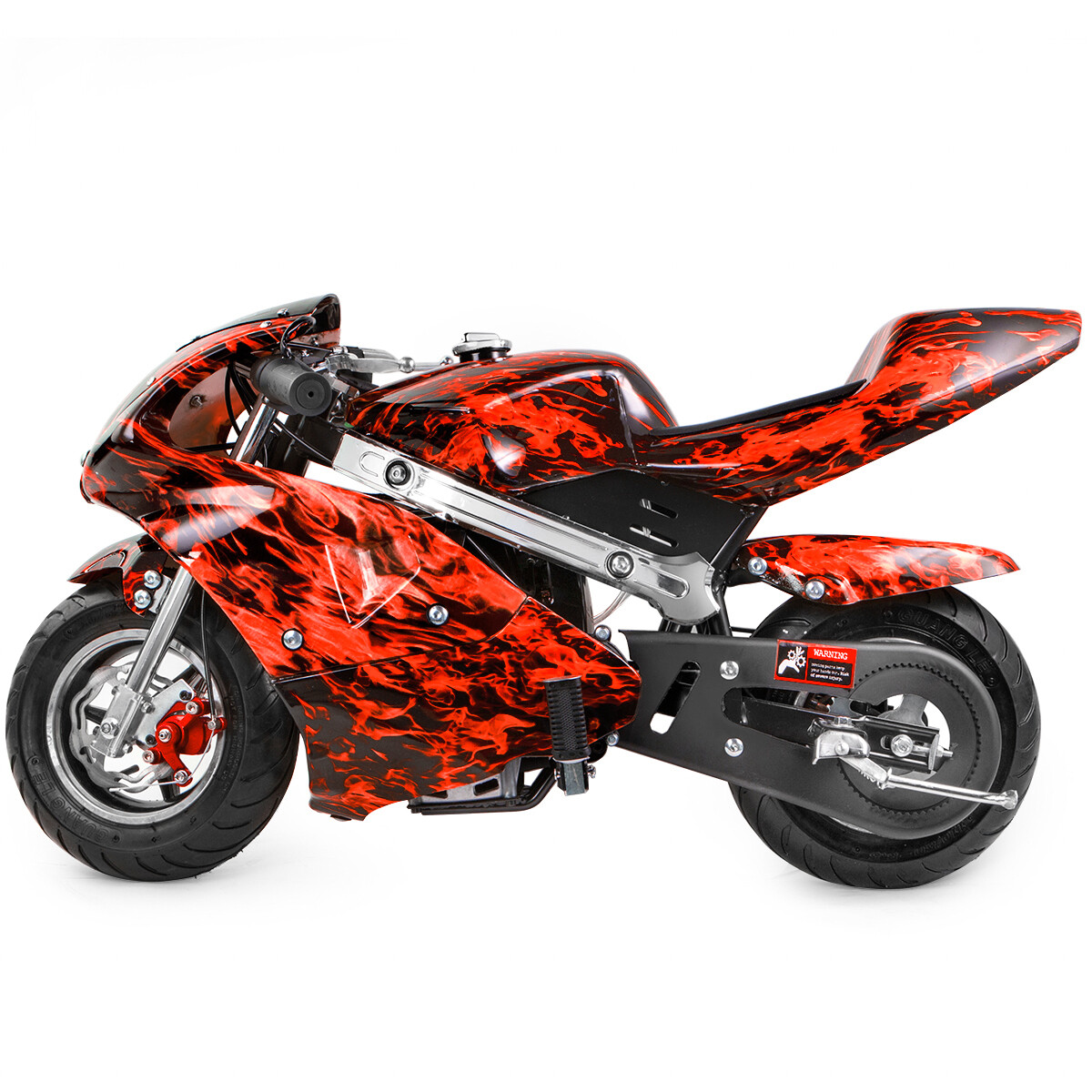 XtremepowerUS Kids Mini Ride On Motorcycle Gas Pocket Bike 4 Stroke 40CC Flame