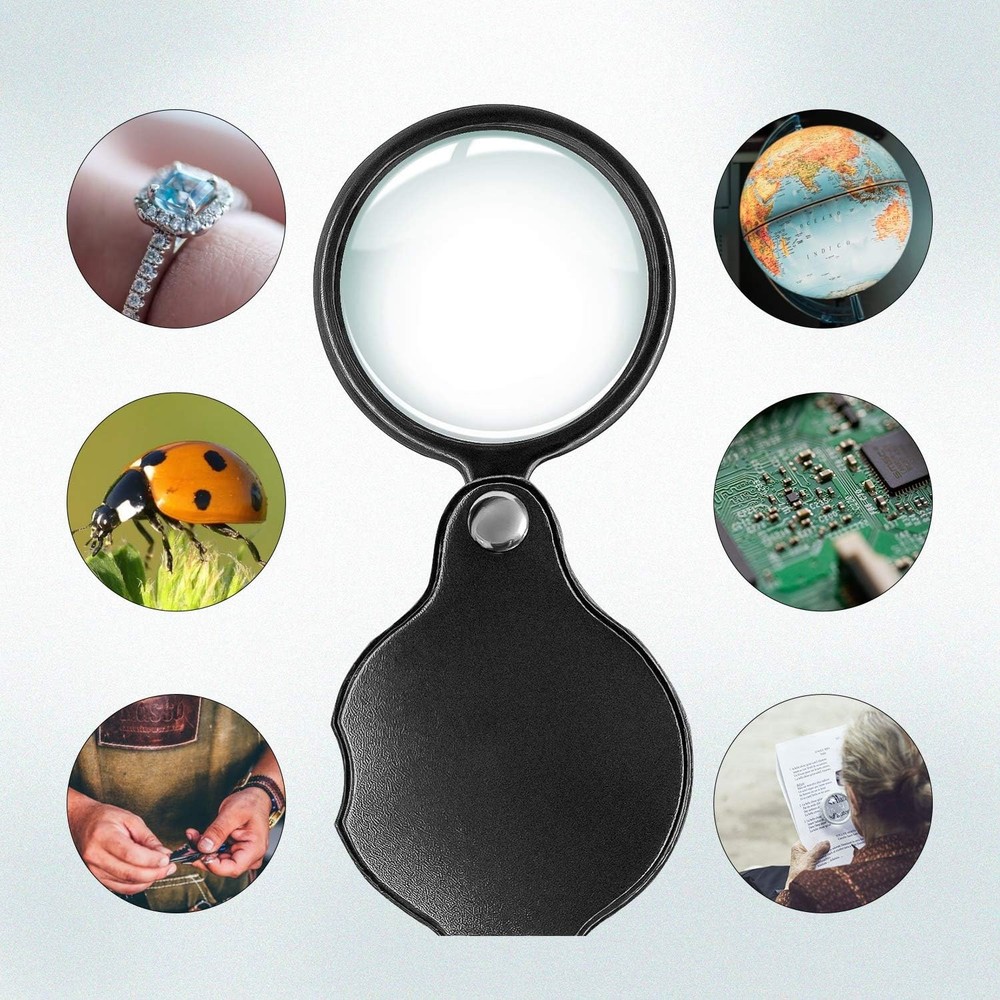 Wapodeai Handheld Magnifier 10x 2 Pieces
