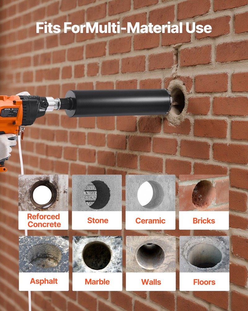 VEVOR Diamond Core Drill Machine Handheld Concrete Core Drill Rig 6.3 in 2000W