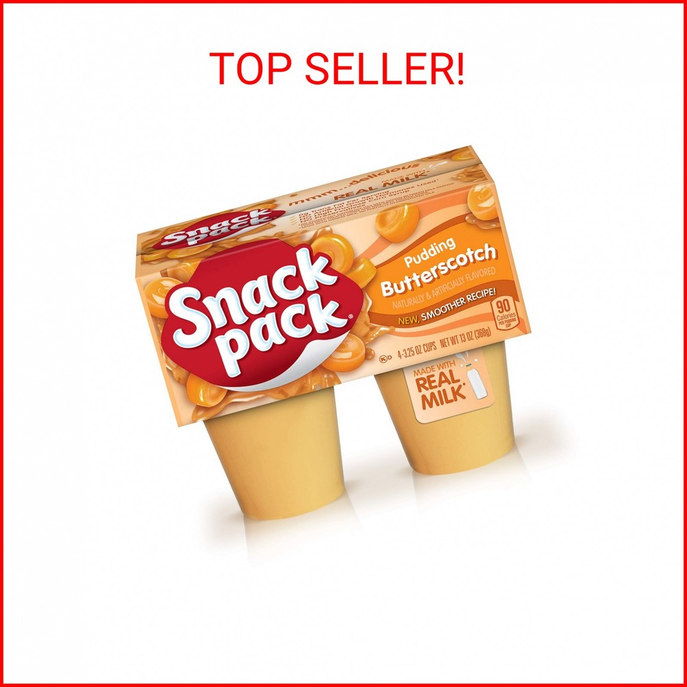 Snack Pack Butterscotch Pudding Cups, 4 Count, 12 Pack