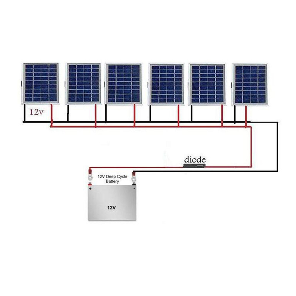 15A Diode In-Line Solar Panel F/M Connector Current Back Flow Protector