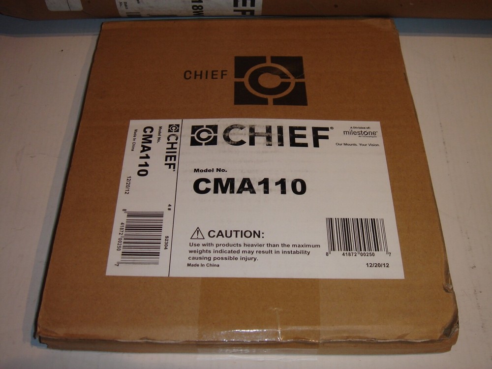 CHIEF Bundle CMA110 & CMS012018W Ceiling Plate 12-18" Adjustable Ext. Column NEW