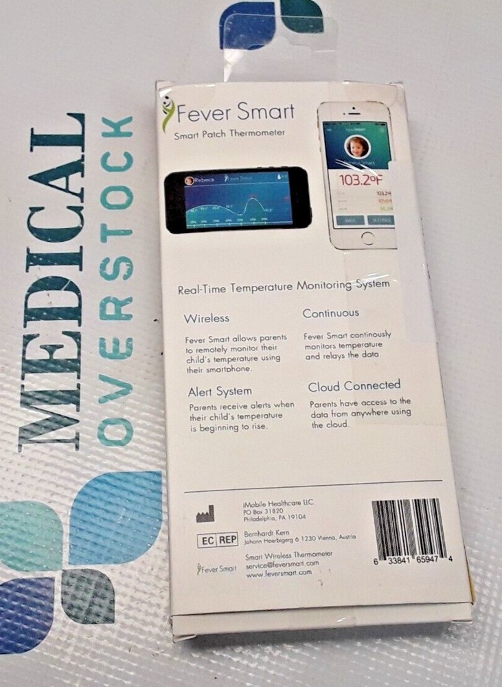 Feversmart Smart Digital Patch Thermometer Model Number # 4012287