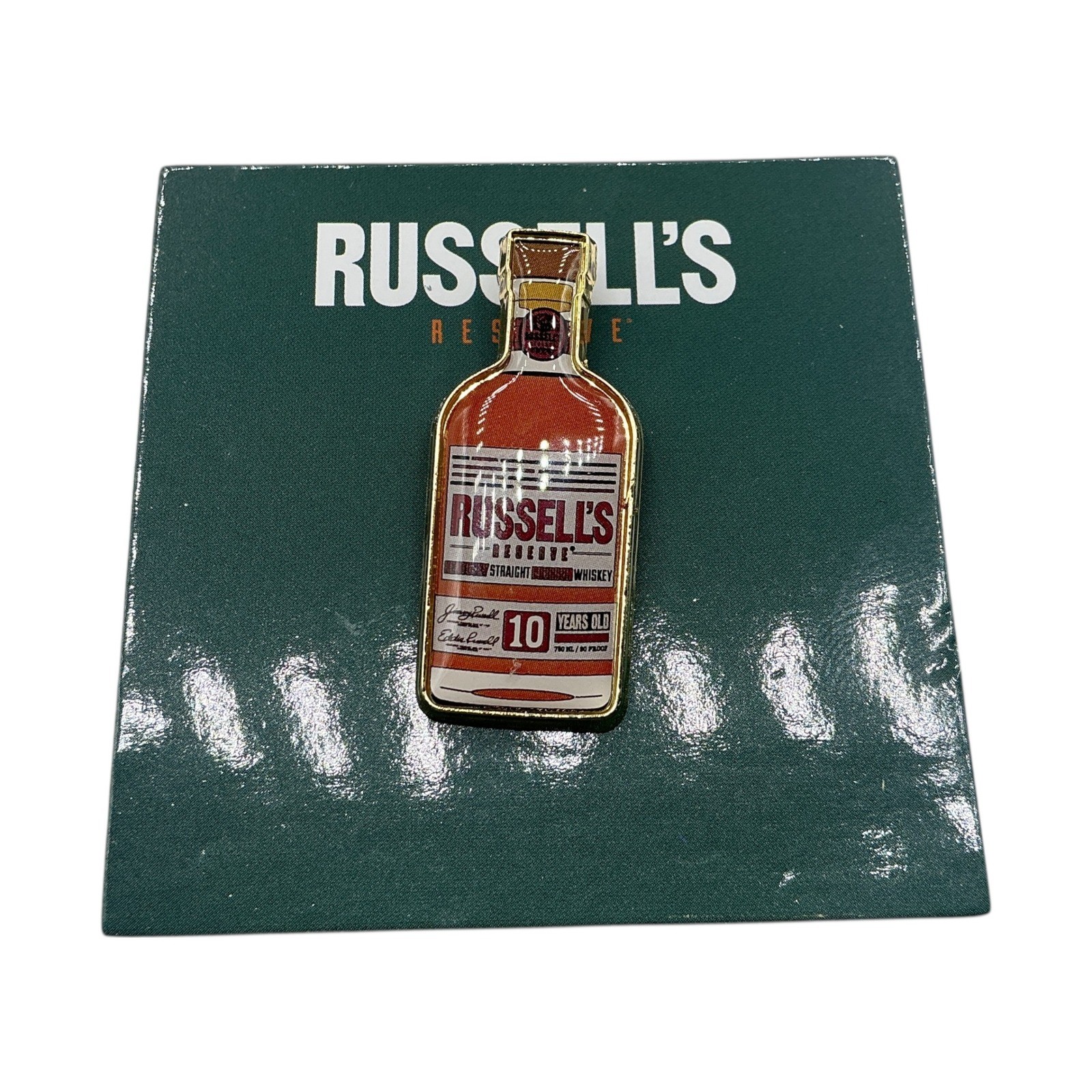 Russells Reserve 10 Year Old Bourbon Whiskey Bottle Enamel Pin Gift