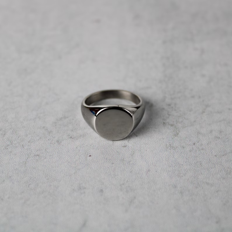 Signet Ring Solid 925 Sterling Silver rectangle silver ring geometric Ring All S