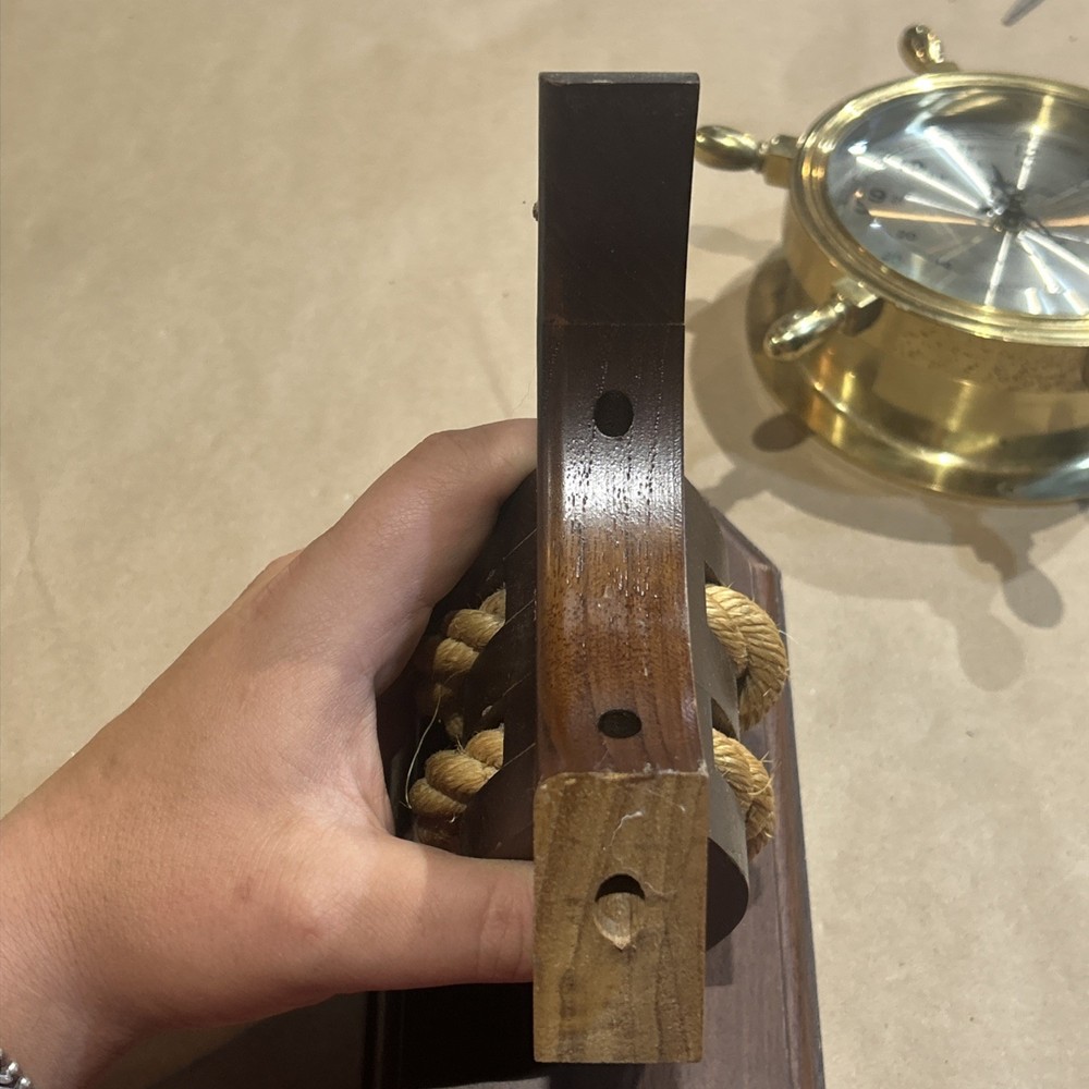 SETH THOMAS MARITIME, SOLID BRASS, SHIP'S TABLE TOP CLOCK Damaged Stand Working