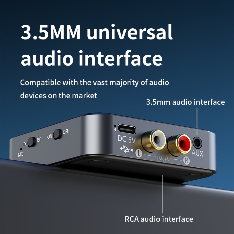 Bluetooth-Compatible 5.4 Audio Adapter APTX Receiver And Transmitter 2-In-1