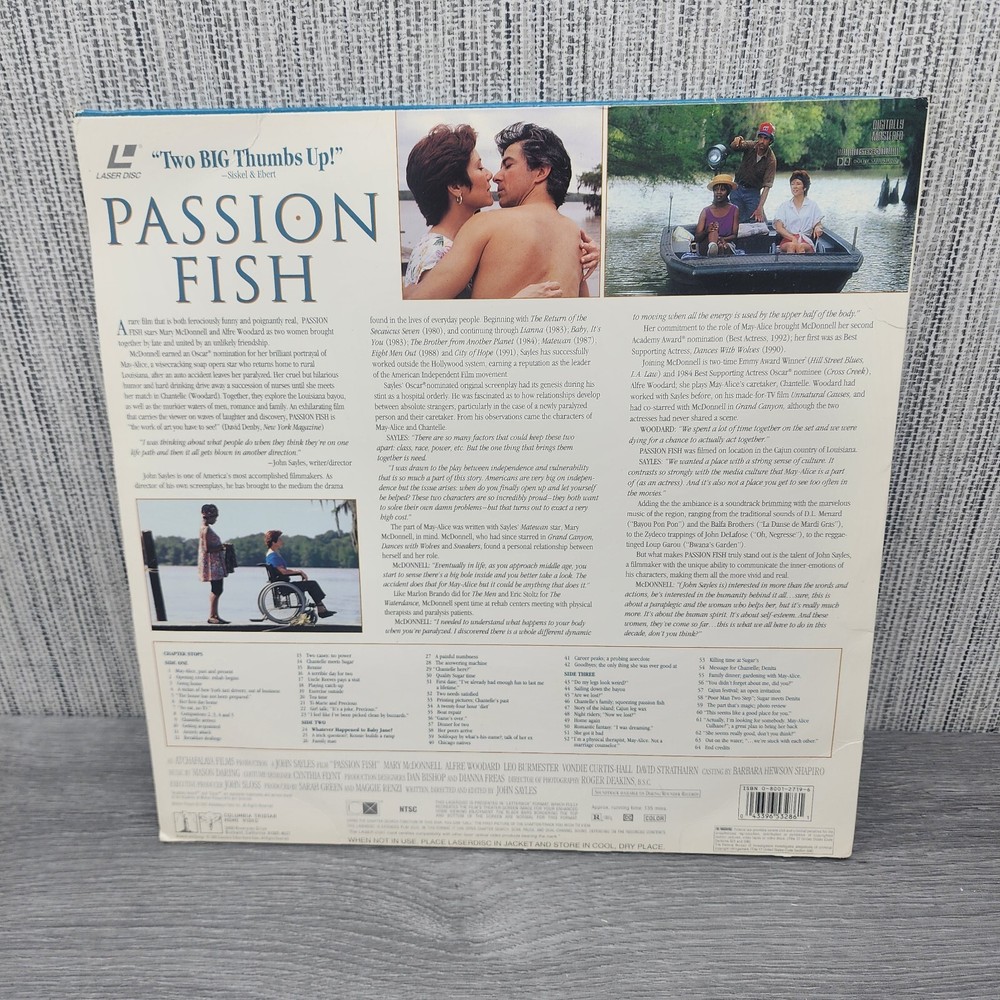 Passion Fish, LaserDisc, Deluxe Widescreen Version, 1992