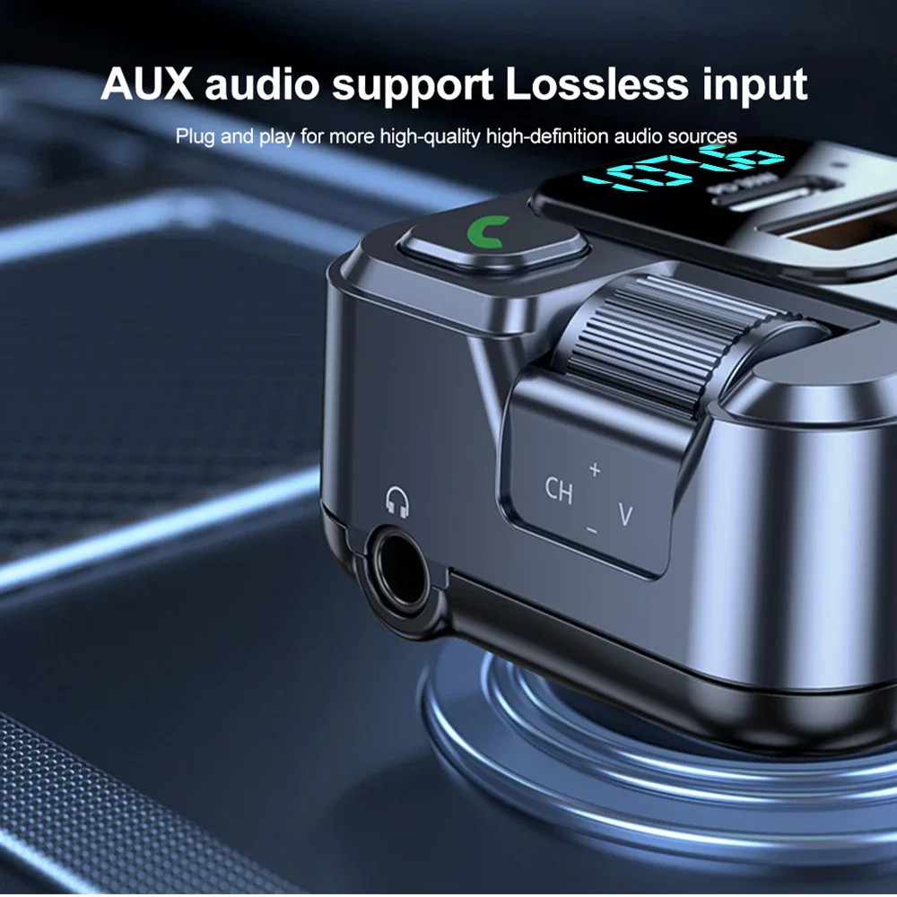 Bluetooth 5.1 Car FM Transmitter Car MP3 Stereo Music Player Handsfree 3.5mm