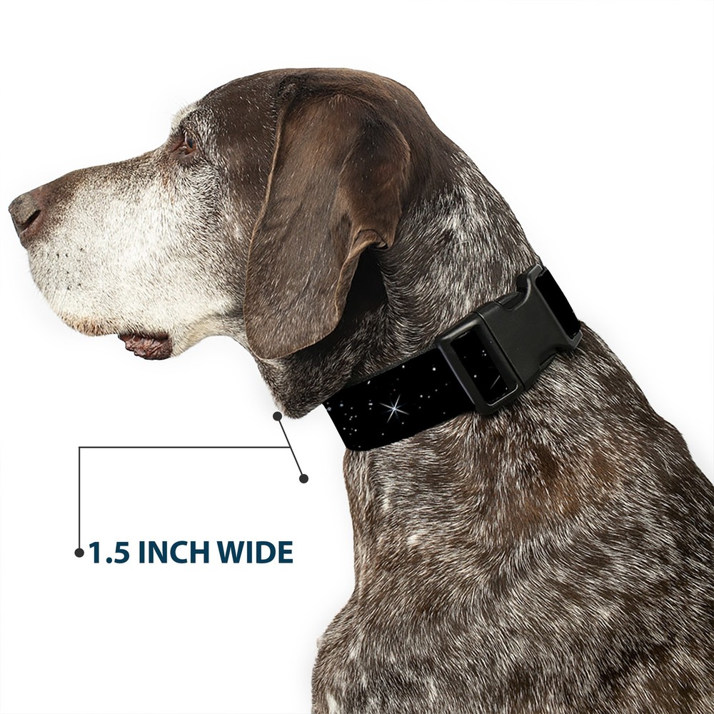 Plastic Clip Collar Deep Space Black/White Large 15-24"