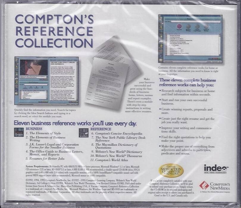 Compton's Reference Collection (1996) Computer Software on NEW CD - $1.00 SHIP