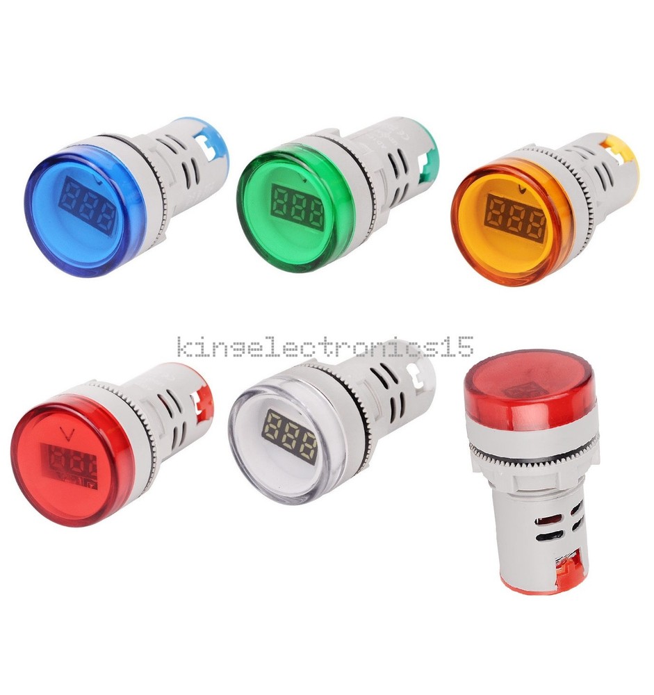 DIY 22MM AC60-500V LED Voltmeter Voltage Meter Indicator Pilot Light New