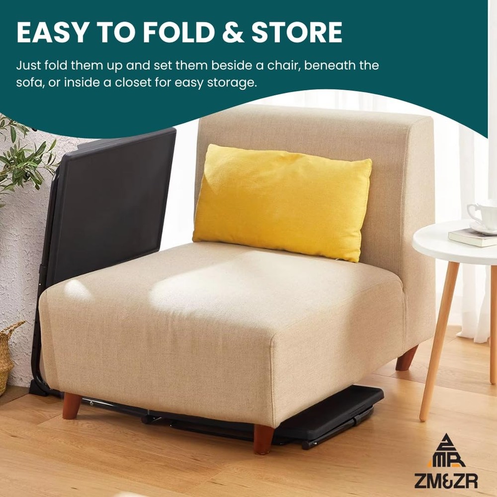 Foldable TV Tray Table Adjustable Height Portable Snack Table