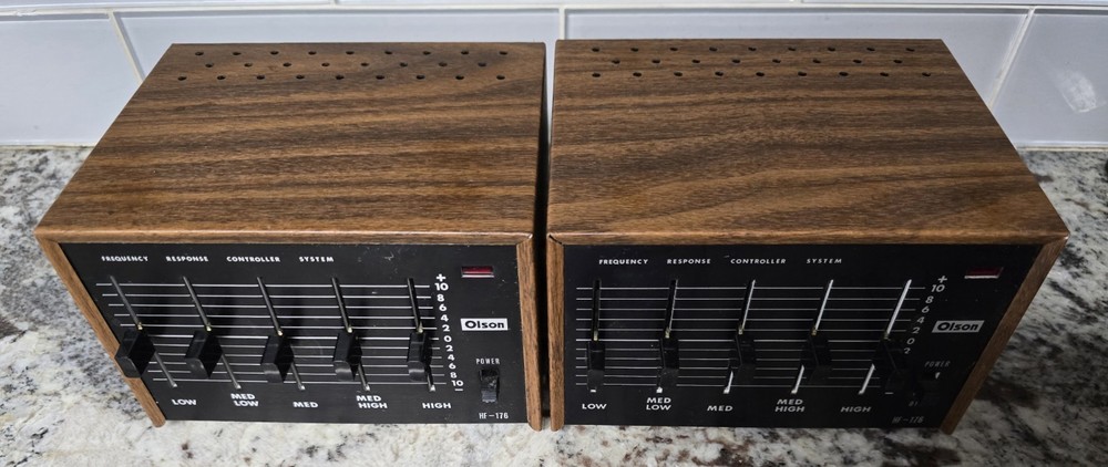 Olson HF-176 Stereo Frequency Response Controller EQ Pair Tested Clean Japan