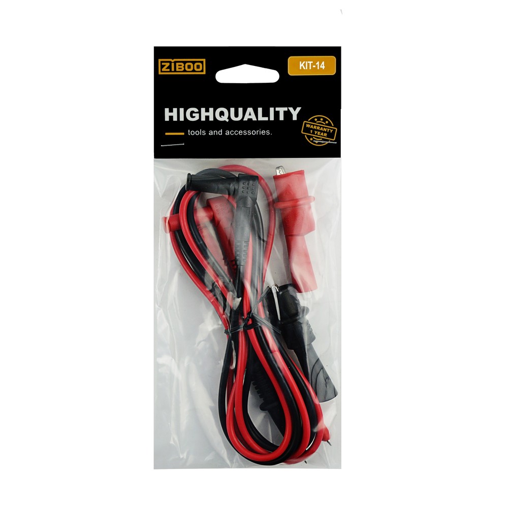 ZIBOO KIT-14 Replacement Test Lead Set Right Angle,with Threaded Alligator Clips