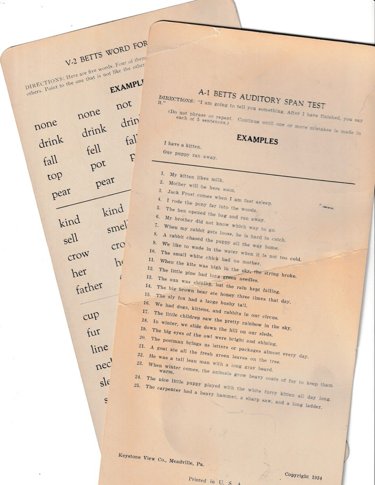 1930's Keystone Telebinocular Test with Case - Version 38