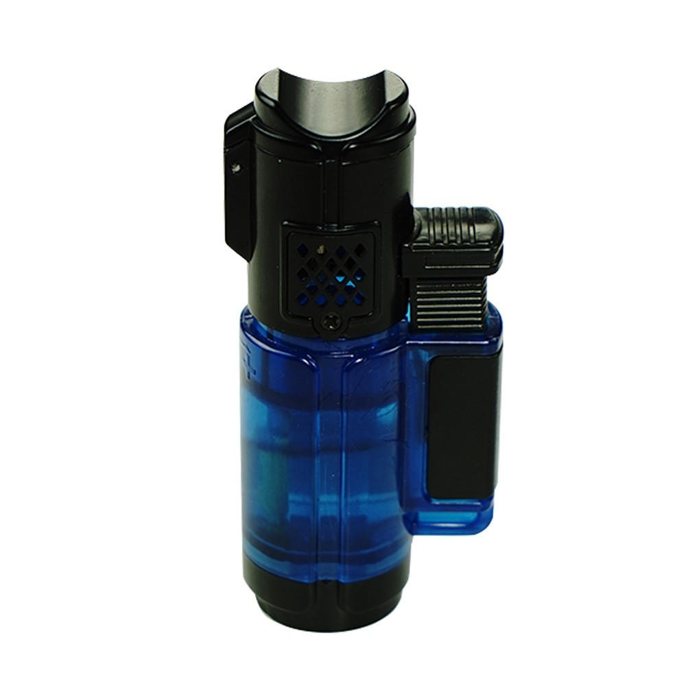 Triple Jet Flame Torch Lighter Refillable Lockable Windproof W/ Cigar Puncher